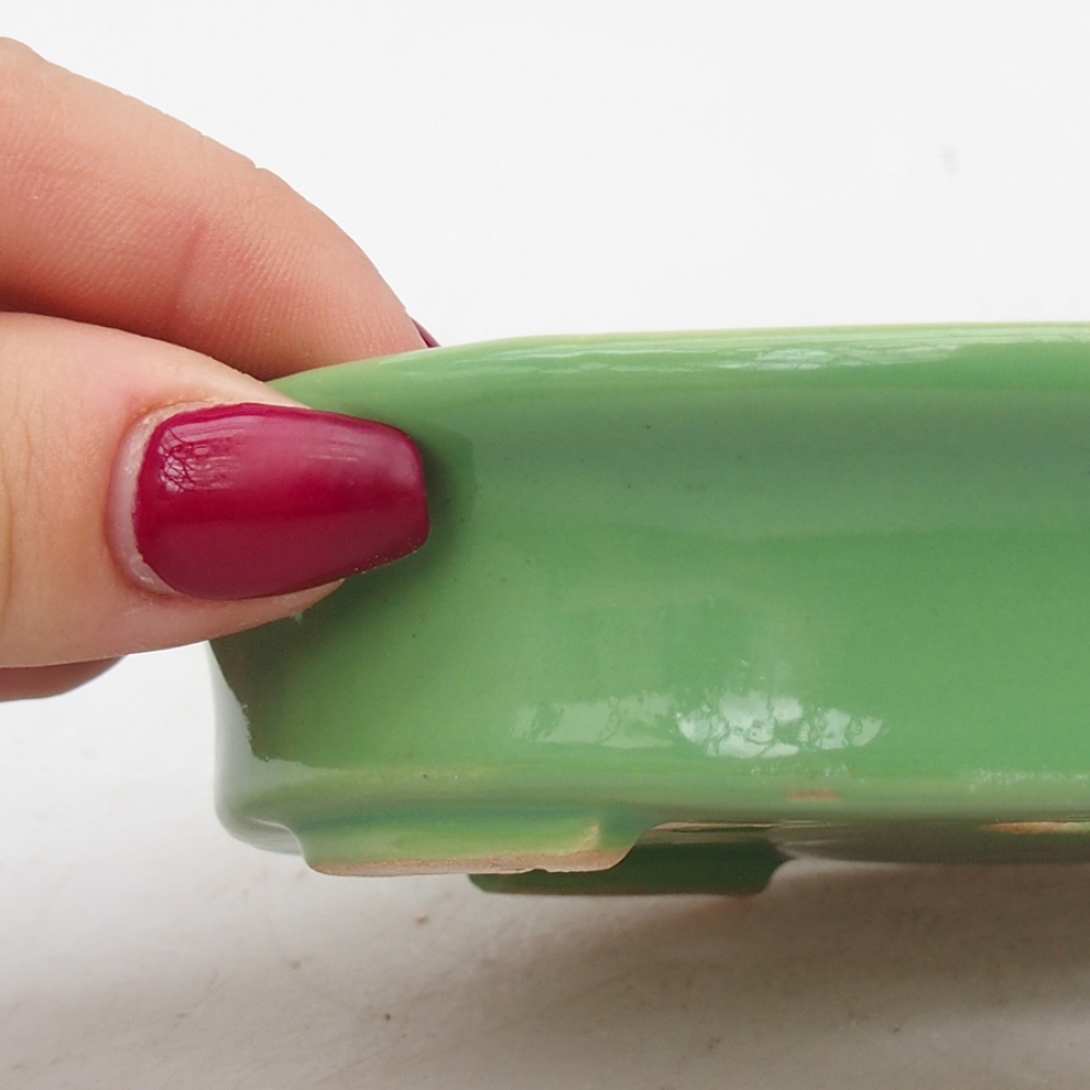 Bonsaischale aus Keramik 13 x 10,5 x 3 cm, grün