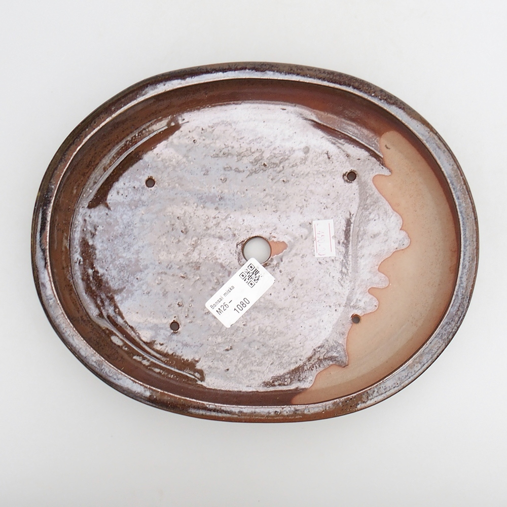 Bonsaischale aus Keramik 24 x 19,5 x 4 cm, braun