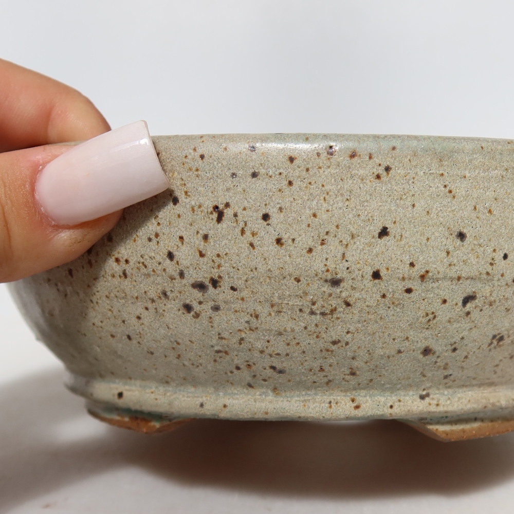 Bonsaischale aus Keramik 14,5 x 14,5 x 5,5 cm, Farbe beige