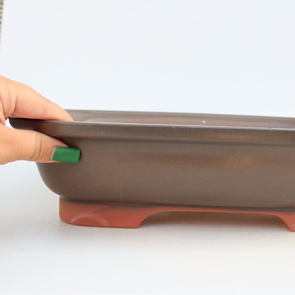 Keramikschale  33,5 x 26 x 8 cm, Farbe: braun