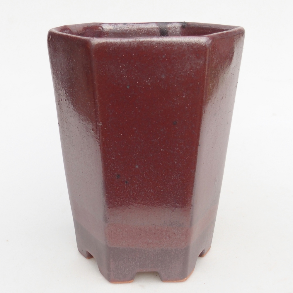 Bonsaischale aus Keramik 12,5 x 11,5 x 16,5 cm, bordeauxrot