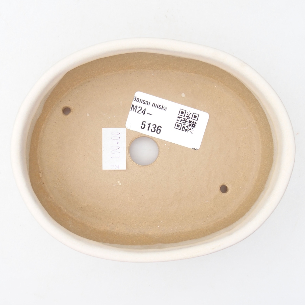 Bonsaischale aus Keramik 12,5 x 10 x 3,5 cm, Farbe beige