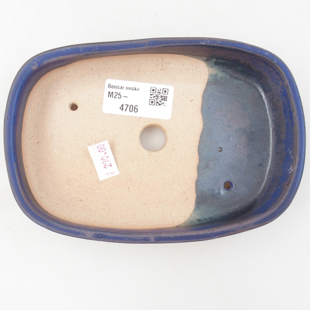 Bonsaischale aus Keramik 16 x 11 x 3,5 cm, Farbe blau