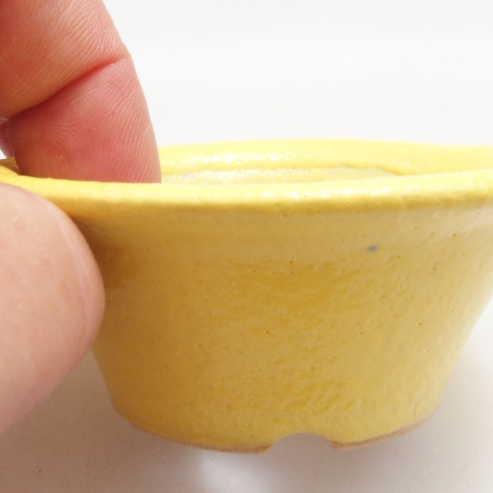 Bonsaischale aus Keramik 7 x 7 x 2,5 cm, gelb