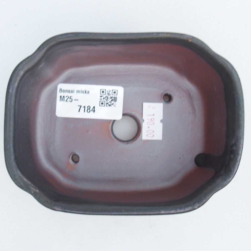 Bonsaischale aus Keramik 12,5 x 9,5 x 4,5 cm, grau