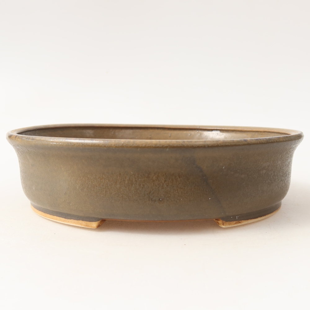 Bonsaischale aus Keramik 17,5 x 16 x 4,5 cm, braun