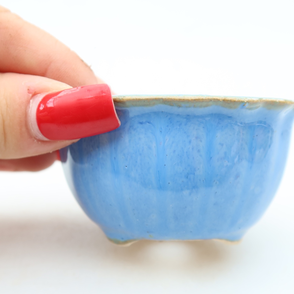 Keramik-Bonsai-Schale 7 x 7 x 4 cm, Farbe: Blau
