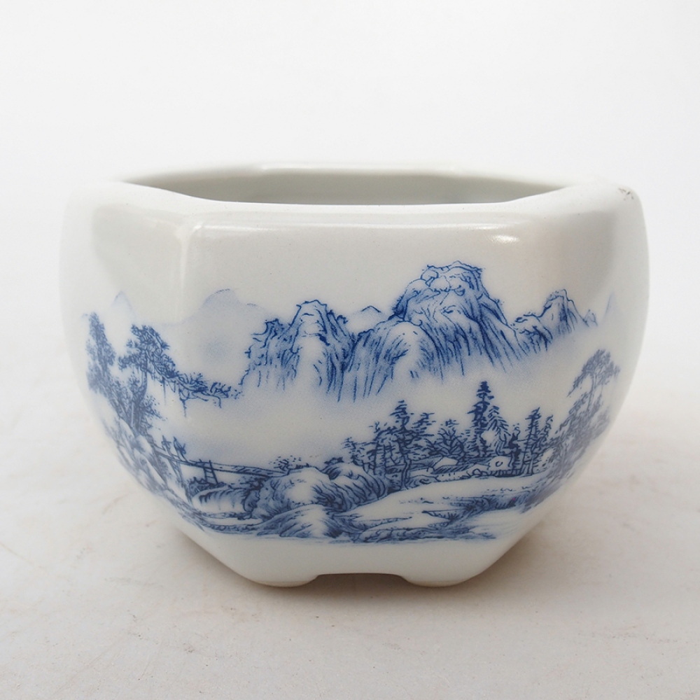 Bonsaischale aus Keramik 10 x 9 x 6 cm, weiß