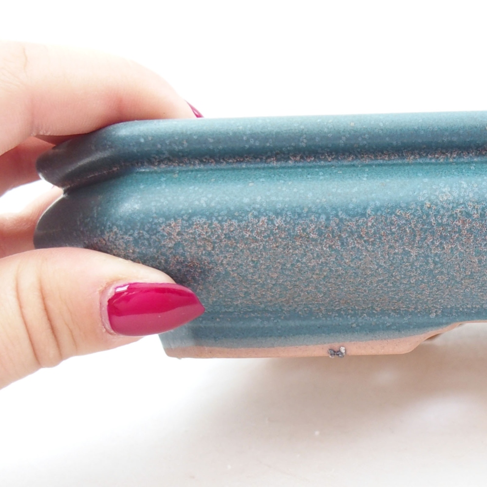 Bonsaischale aus Keramik 18,5 x 13,5 x 4 cm, Farbe blau