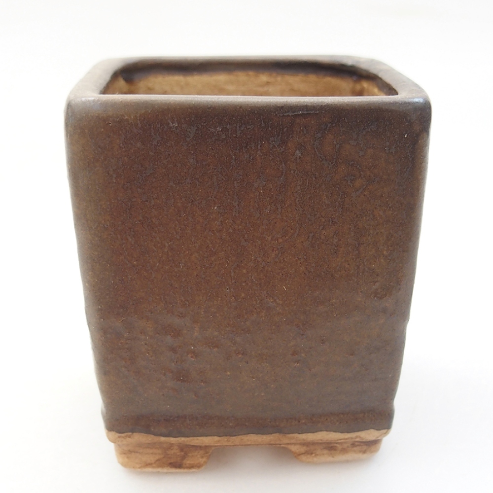 Bonsaischale aus Keramik 6,5 x 6,5 x 7 cm, braun