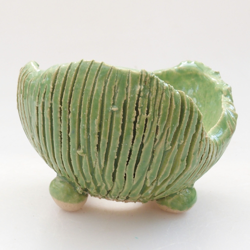 Keramikschale 7,5 x 7,5 x 5,5 cm , Farbe grün