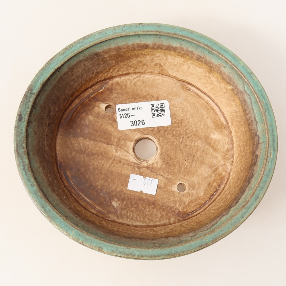 Keramik-Bonsai-Schale, 17,5 × 16,5 × 4,5 cm, Farbe: grün