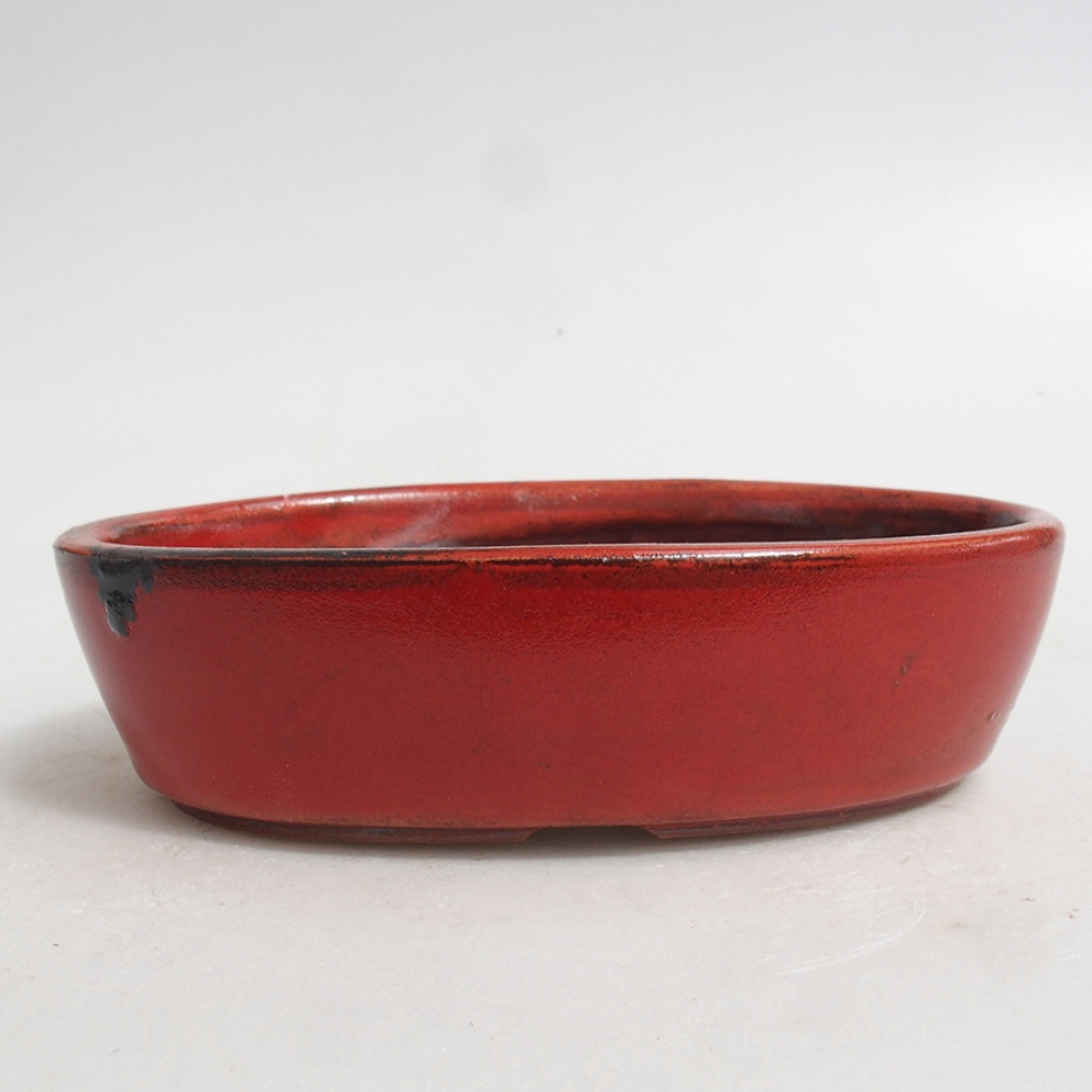 Bonsaischale aus Keramik 15 x 9,5 x 4 cm, Farbe rot