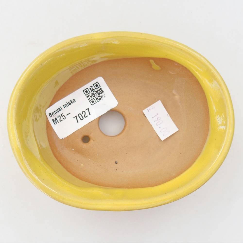 Bonsaischale aus Keramik 11 x 9 x 4 cm, gelb