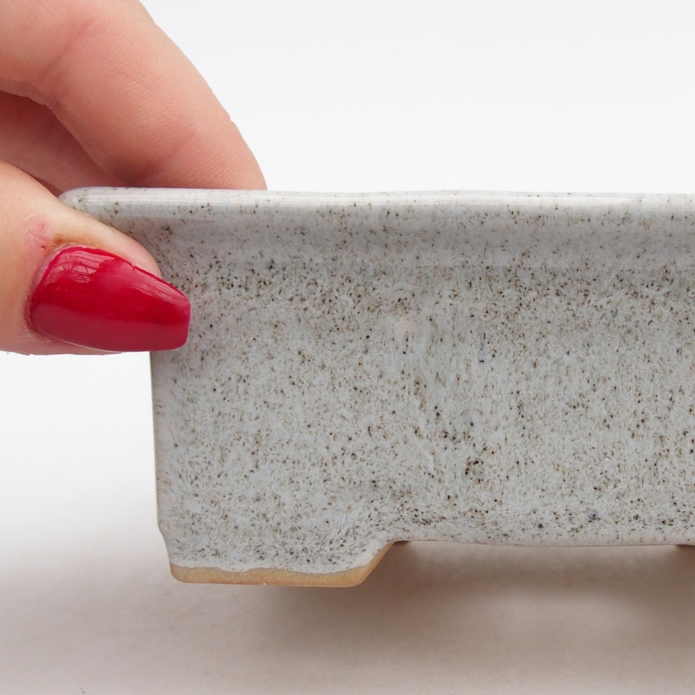 Bonsaischale aus Keramik 11 x 8,5 x 4 cm, grau