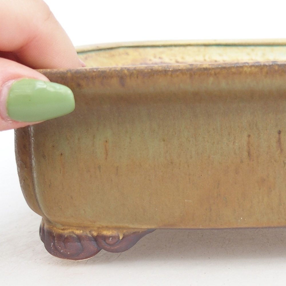 Bonsaischale aus Keramik 20 x 17 x 6 cm, grün