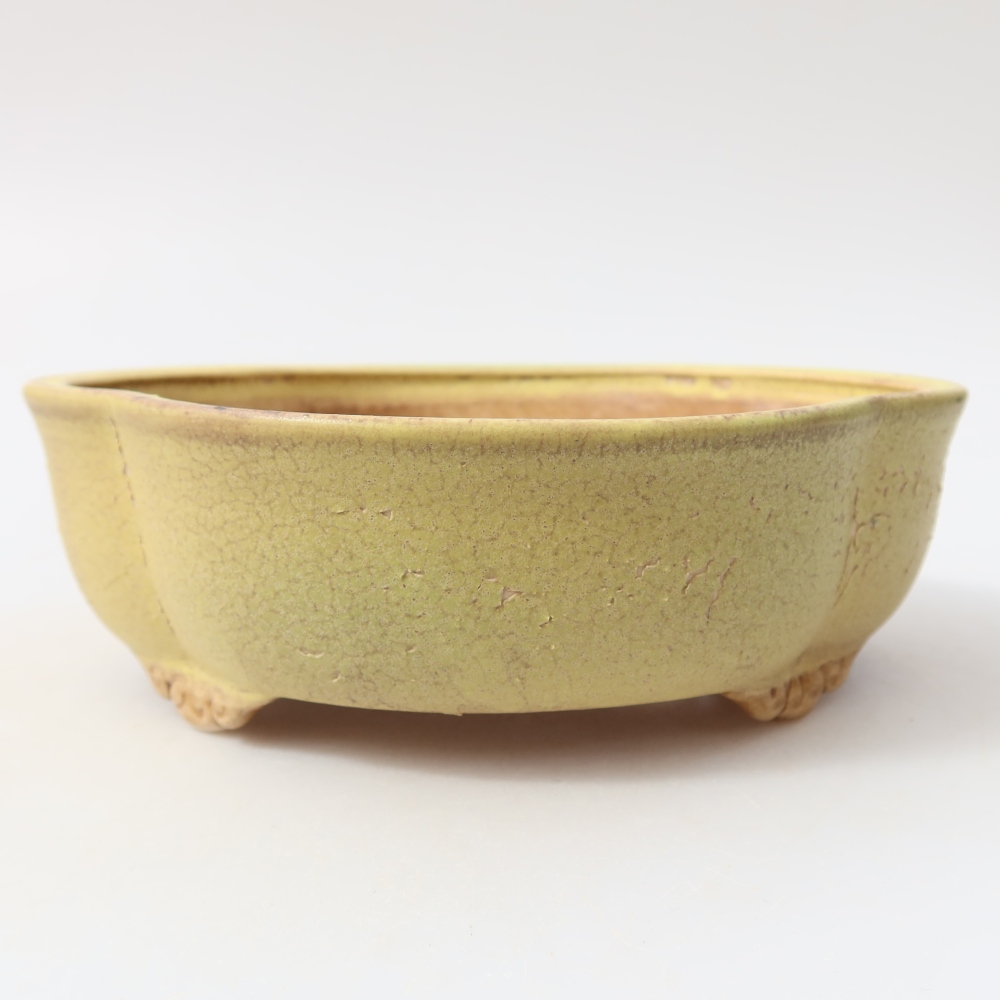 Keramik-Bonsai-Schale 17,5 x 15,5 x 5,5 cm, Farbe: Gelb