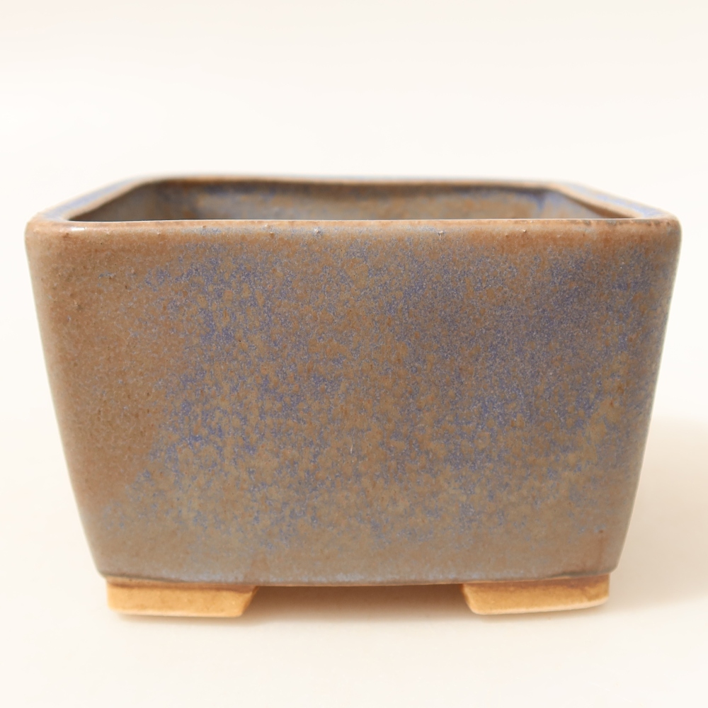Keramik-Bonsai-Schale, 10,5 × 10,5 × 7 cm, Farbe: Blau