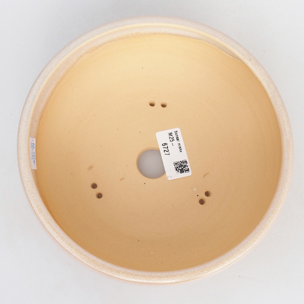 Bonsaischale aus Keramik 18,5 x 18,5 x 7,5 cm, Farbe beige