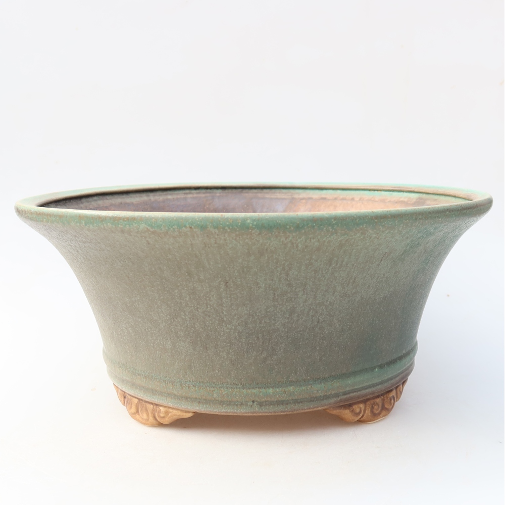 Keramik-Bonsai-Schale 29 x 29 x 12,5 cm, Farbe: grün