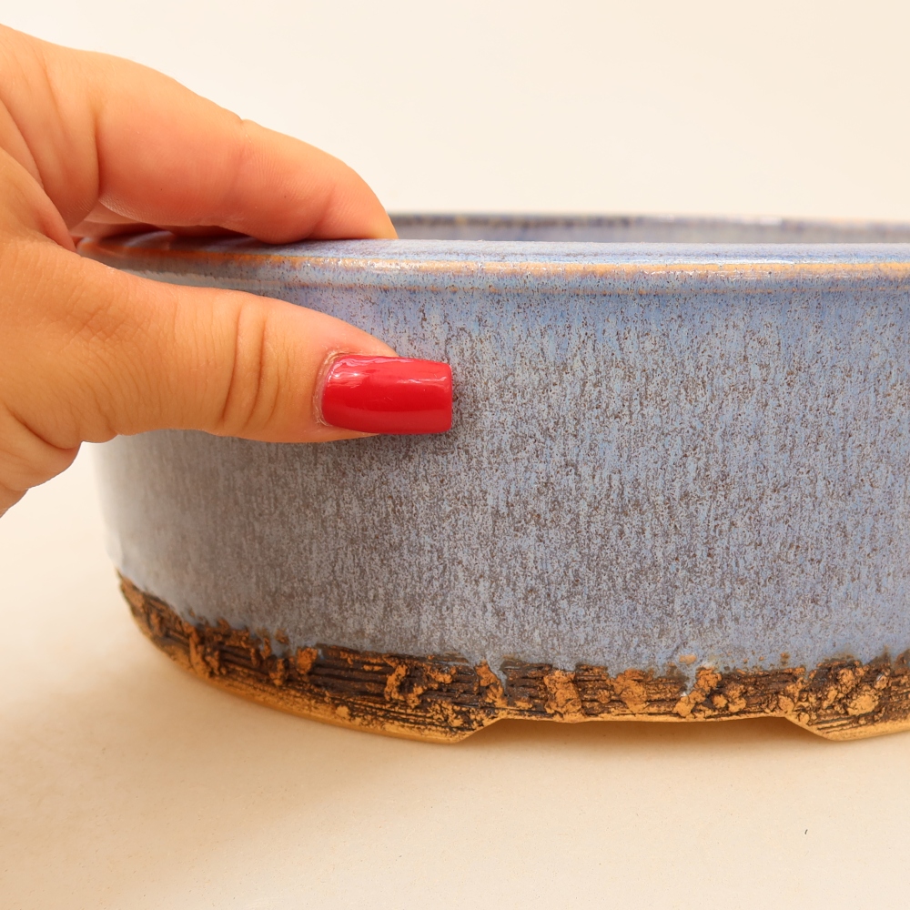 Keramik-Bonsai-Schale 23,5 x 23,5 x 8 cm, Farbe: Blau