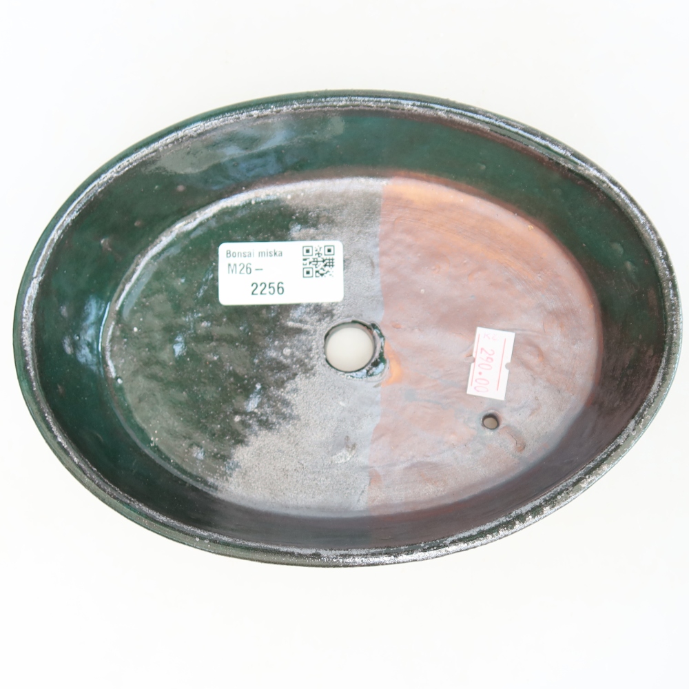 Keramik-Bonsai-Schale 18,5 x 13,5 x 4,5 cm, Farbe: grün