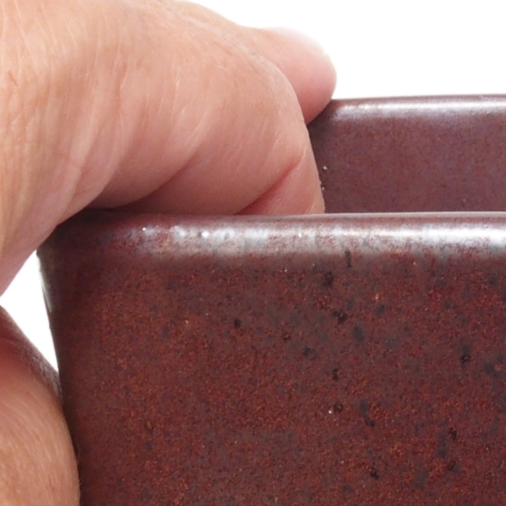 Bonsaischale aus Keramik 8,5 x 8,5 x 11 cm, braun