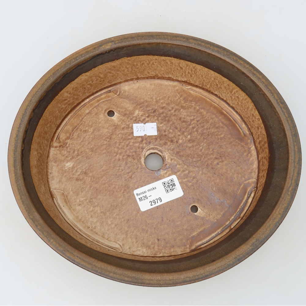 Keramik-Bonsai-Schale 24 x 21,5 x 5,5 cm, Farbe: braun