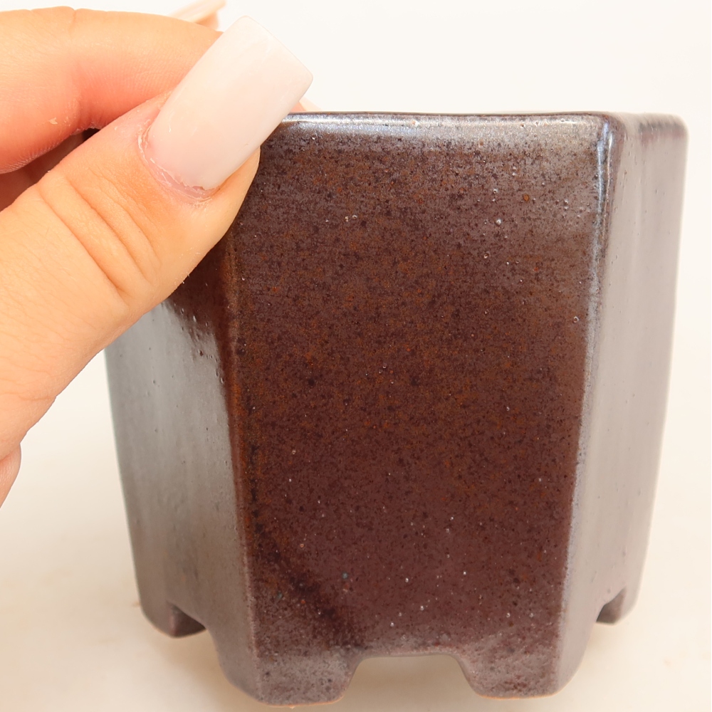 Keramik-Bonsai-Schale 9 x 8 x 8 cm, Farbe: braun