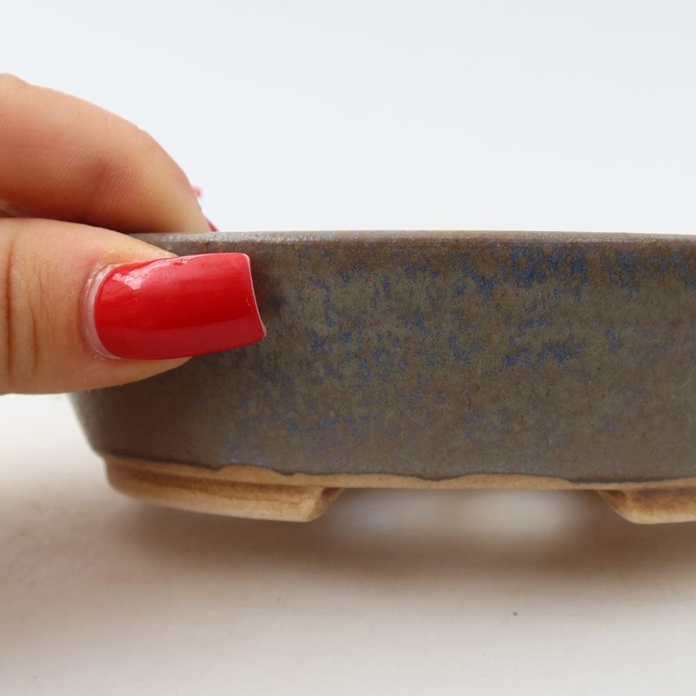 Keramik-Bonsai-Schale, 12,5 × 10,5 × 3,5 cm, Farbe: Blau