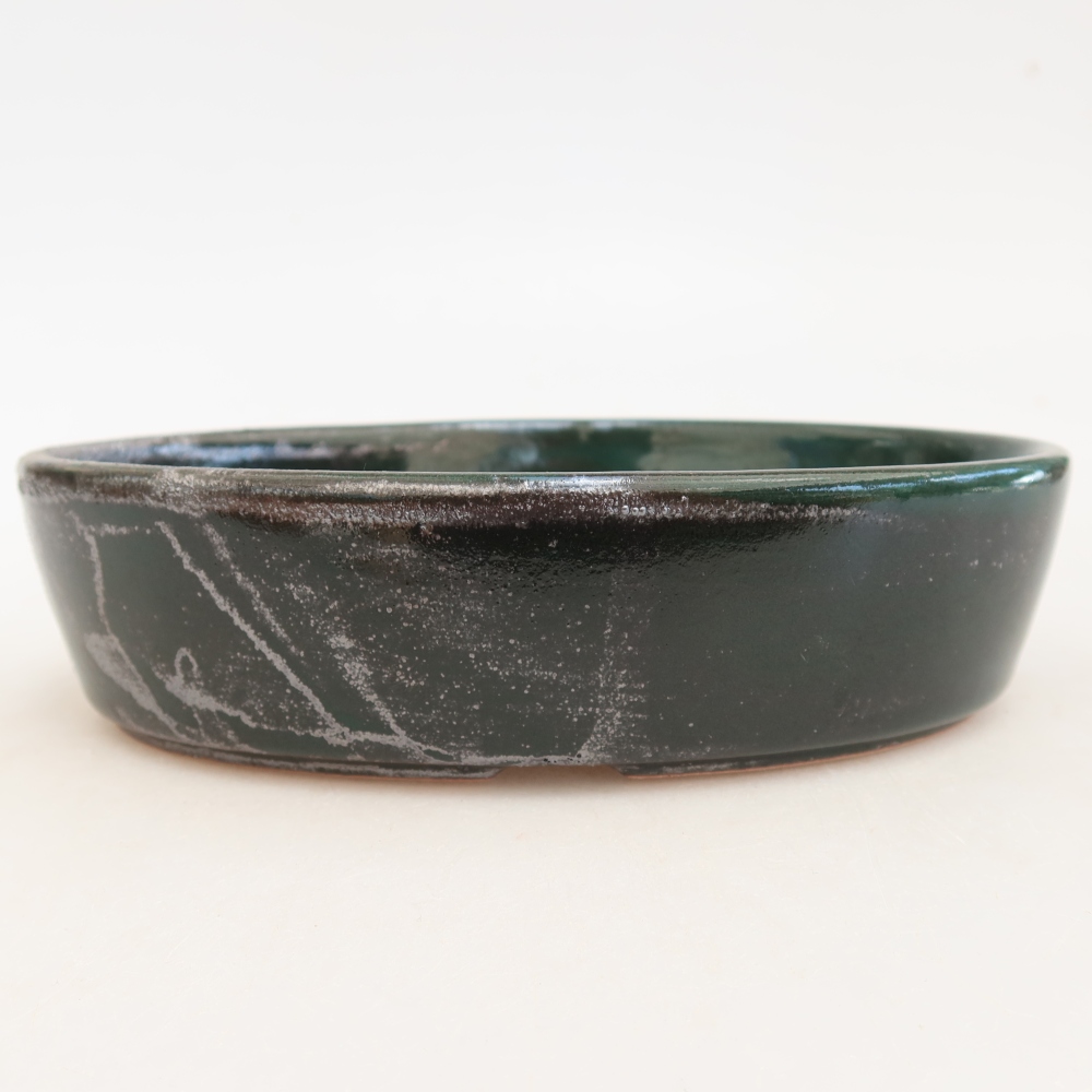 Bonsaischale aus Keramik 16,5 x 11,5 x 4,5 cm, grün
