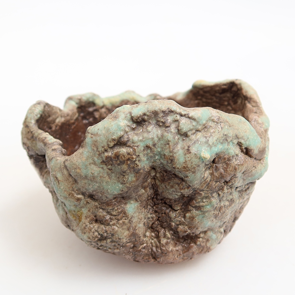 Keramische Muschel 7 x 6 x 6 cm , Farbe grün