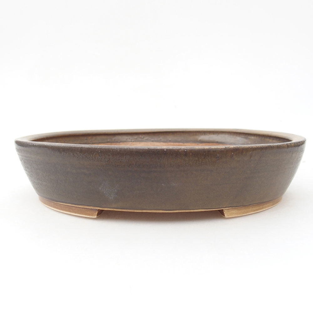 Bonsaischale aus Keramik 20,5 x 18,5 x 4 cm, braun