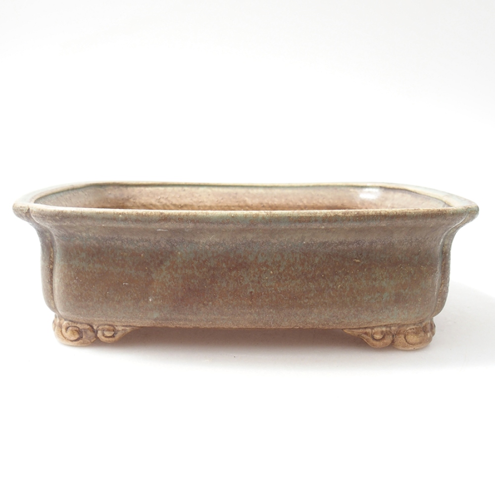 Bonsaischale aus Keramik 19,5 x 16,5 x 6 cm, grün