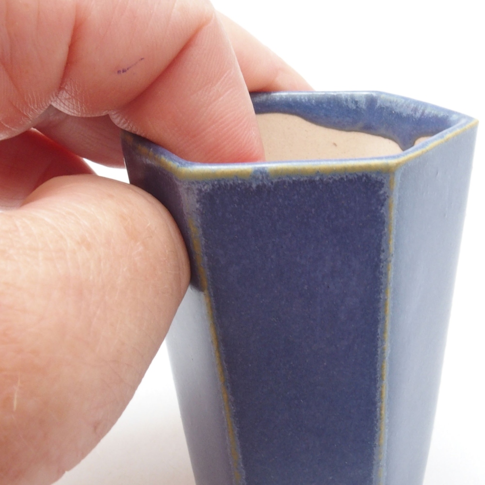 Mini-Bonsaischale 4,5 x 4,5 x 6,5 cm, Farbe blau