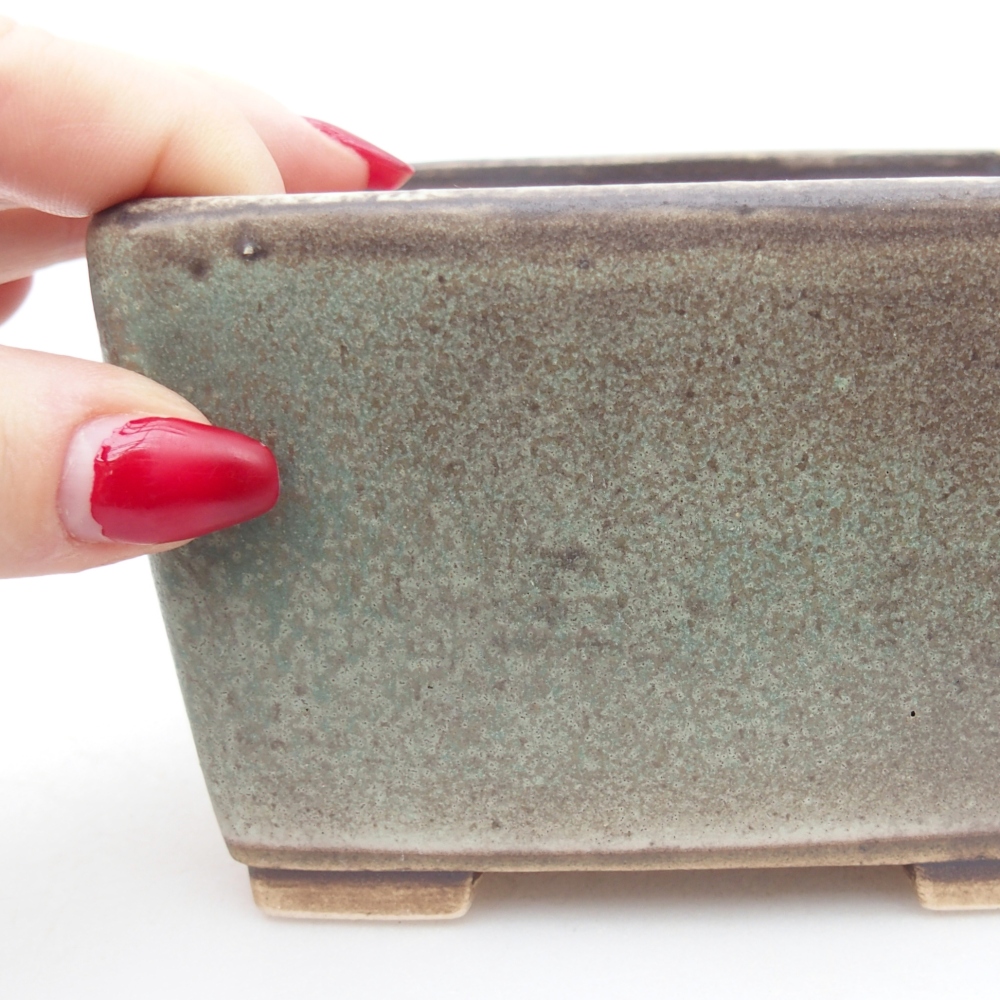 Bonsaischale aus Keramik 11 x 11 x 7 cm, grün