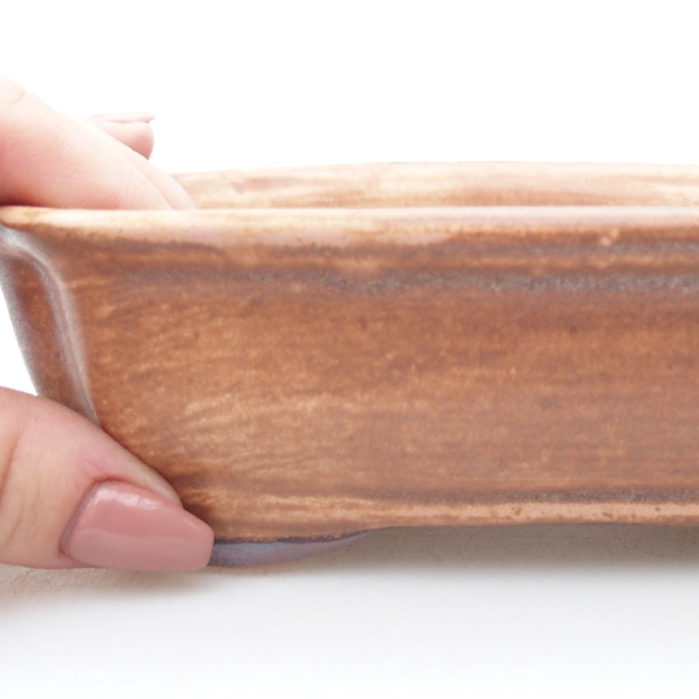 Bonsaischale aus Keramik 15,5 x 12 x 4,5 cm, rosa