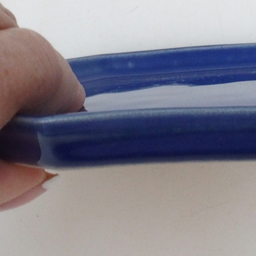 Keramikschale H13 -12 x 12 x 1 cm - blau