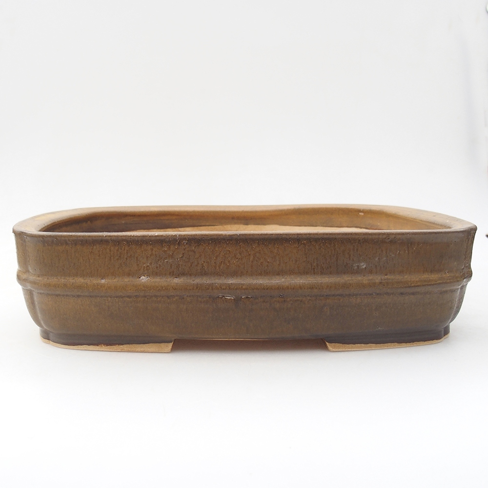 Bonsaischale aus Keramik 29 x 23,5 x 7 cm, braun