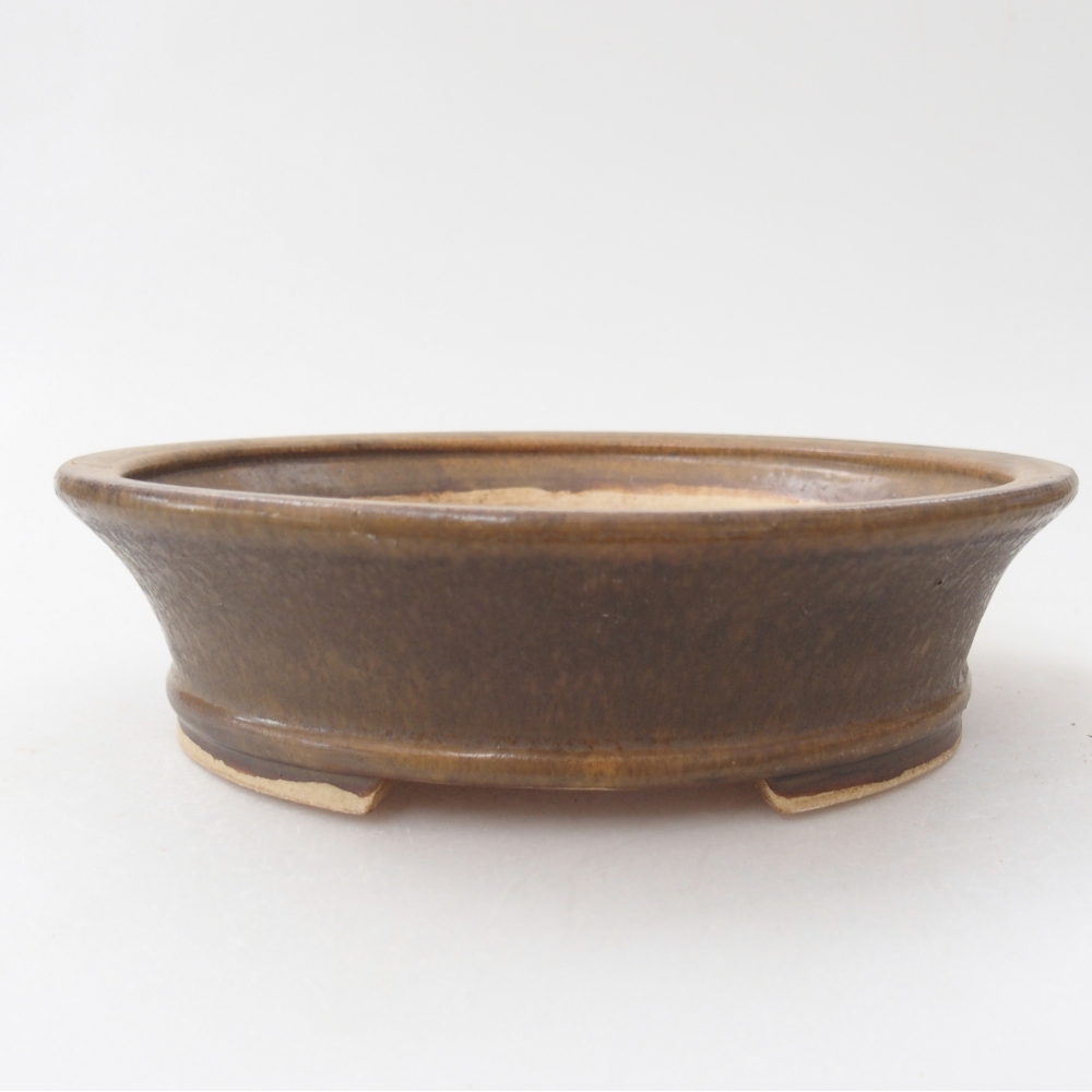 Bonsaischale aus Keramik 17,5 x 16 x 4,5 cm, braun