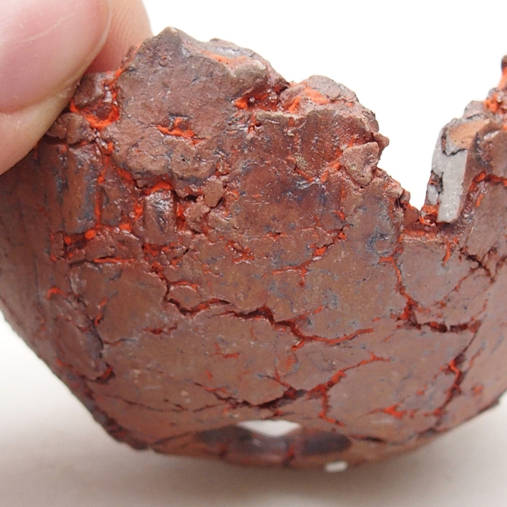 Keramische Muschel 7 x 7 x 4 cm , Farbe orange