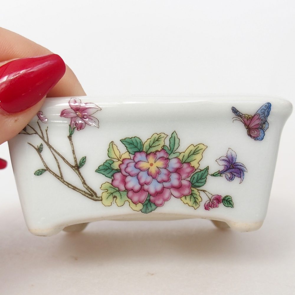 Mini-Bonsaischale 8 x 6,5 x 3,5 cm, weiß