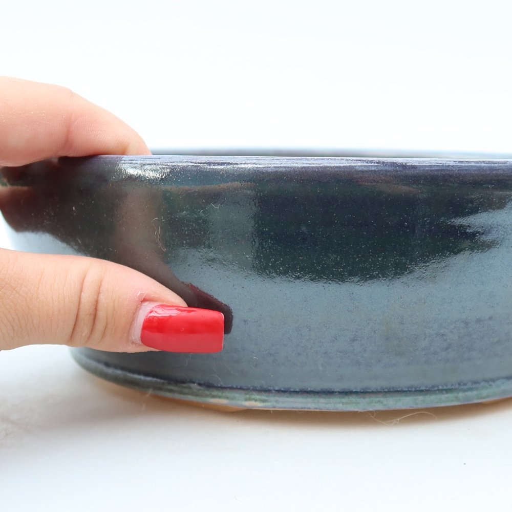 Keramik-Bonsai-Schale 20 x 20 x 6,5 cm, Farbe: blau