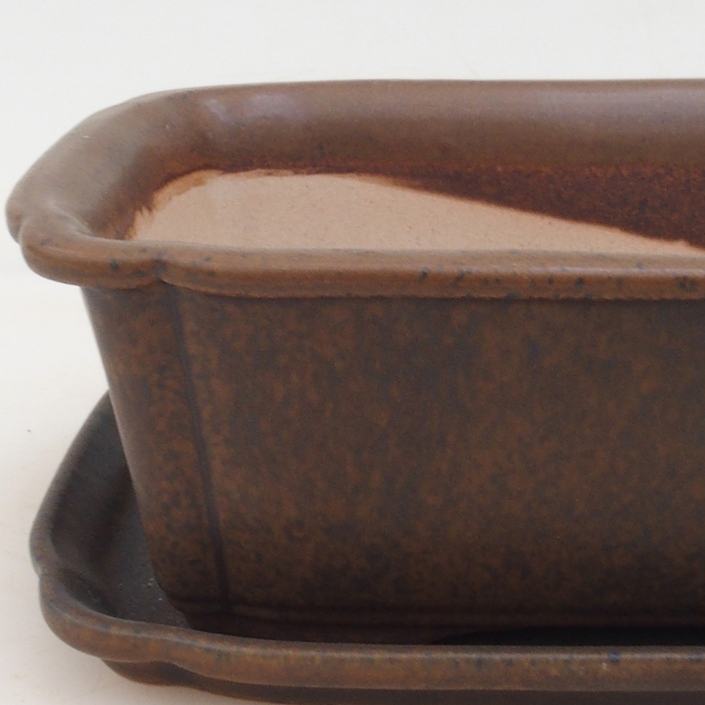 Bonsaischale + Untertasse H50 - braun