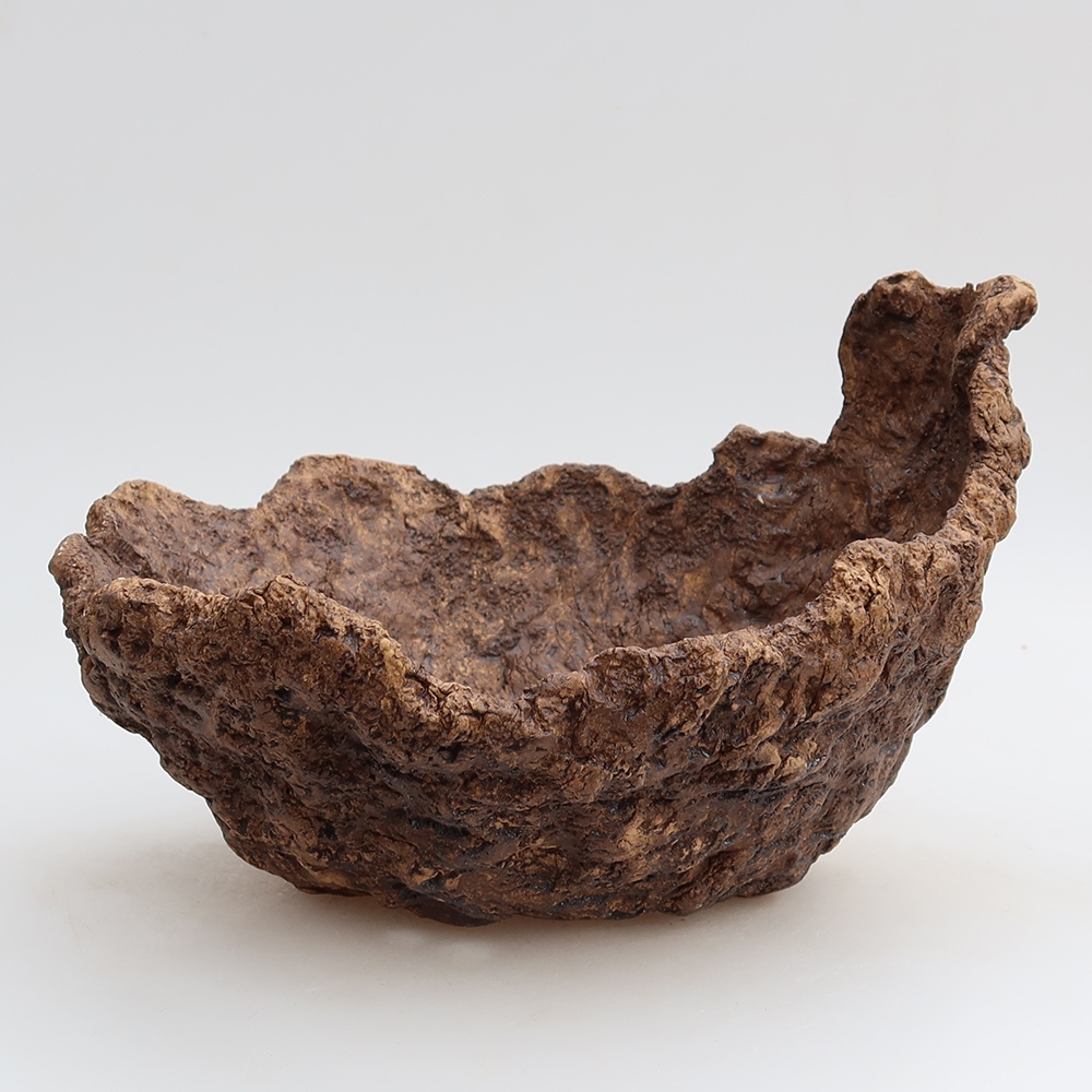 Keramikschale 21 x 20,5 x 16 cm, Farbe: braun