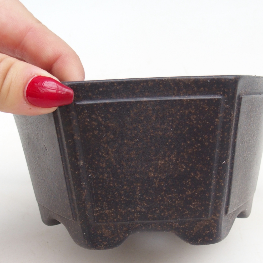 Bonsaischale aus Keramik 13 x 12 x 7 cm, Farbe bräunlich ocker