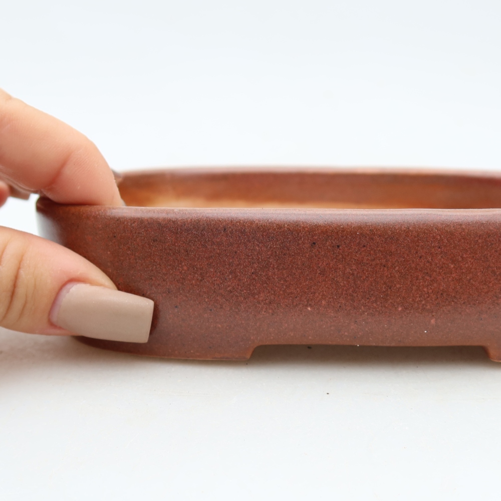 Keramik-Bonsai-Schale, 16 x 11 x 3,5 cm, Farbe: weinrot