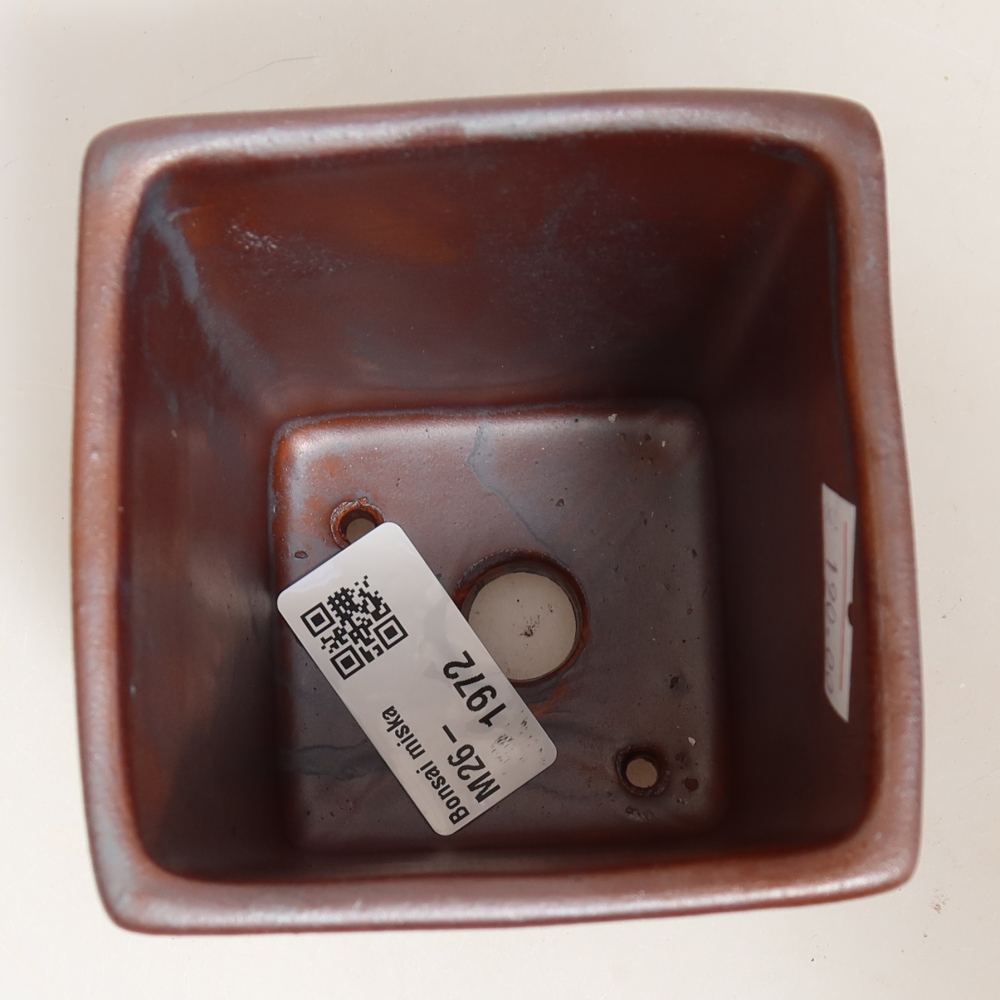 Keramik-Bonsai-Schale 8 x 8 x 10 cm, metallfarben