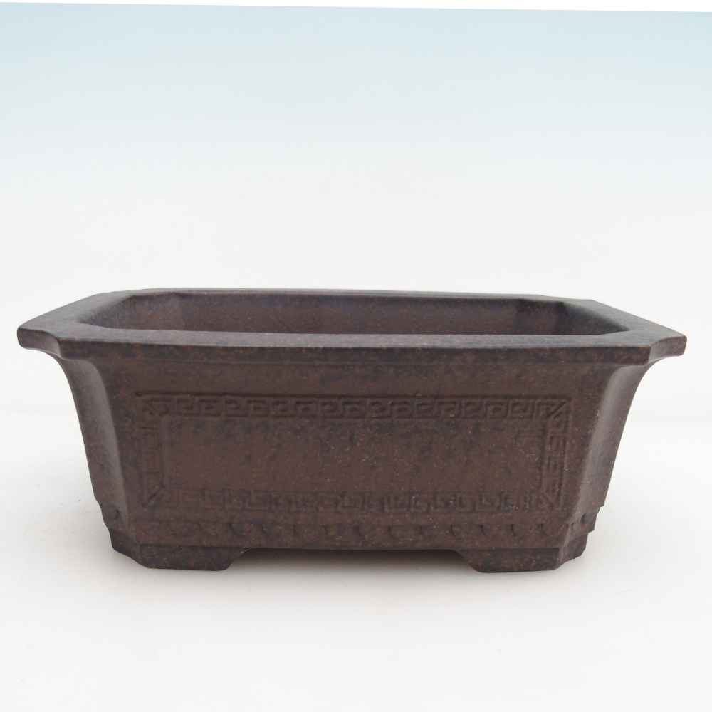 Bonsaischale aus Keramik 15,5 x 10,5 x 6 cm, bräunlich ocker