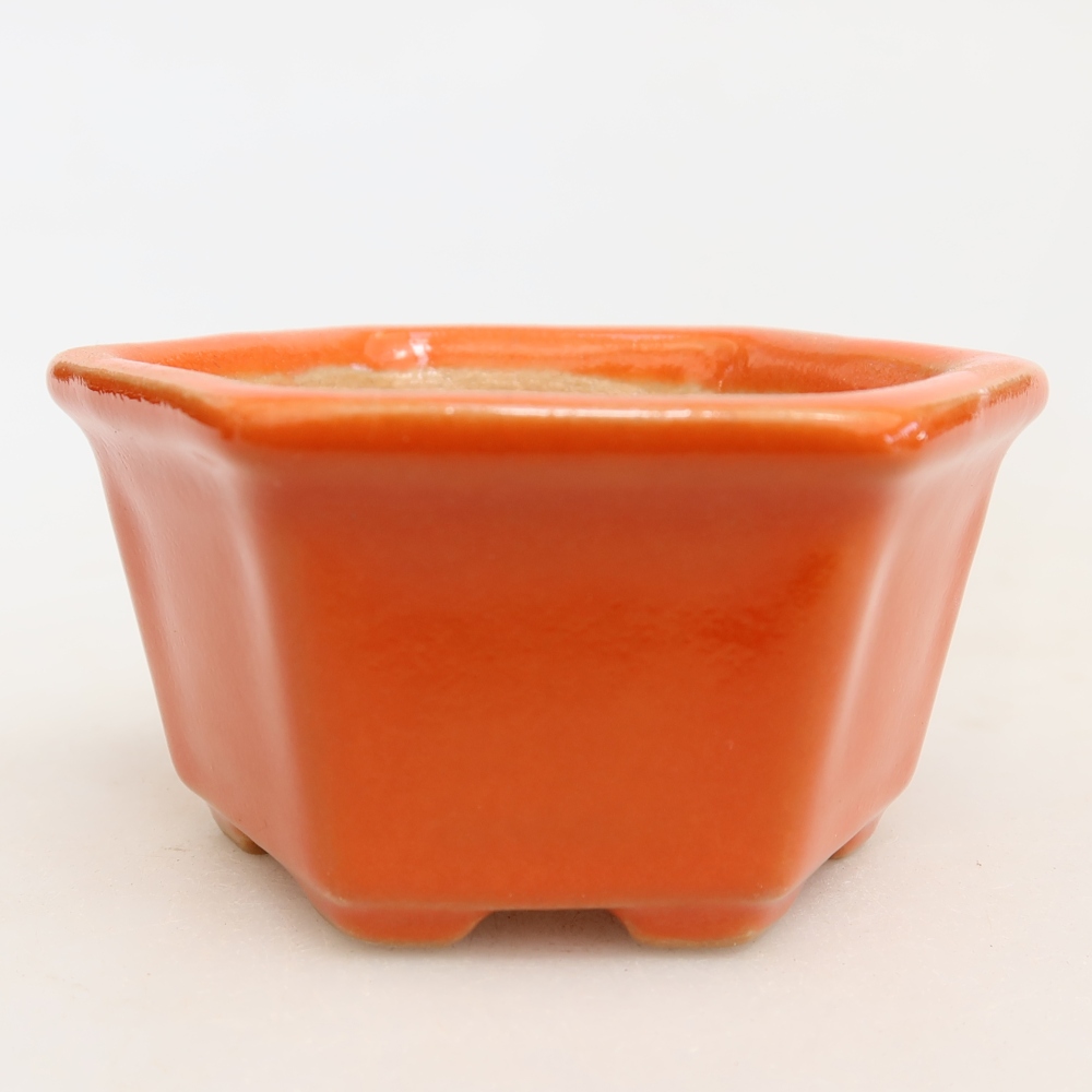 Keramik-Bonsai-Schale 7,5 x 7 x 4 cm, Farbe: Orange